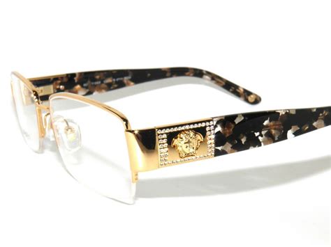 men's versace eyeglasses frames gold color|Versace frames for prescription glasses.